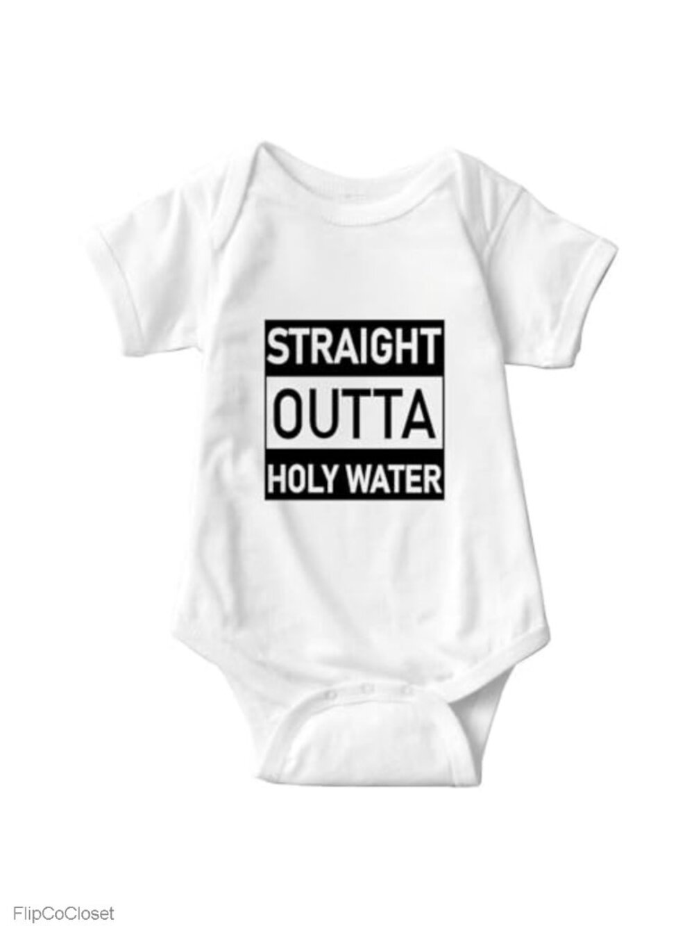 Baby Baptism Bodysuit Straight Outta Holy Water Cotton Romper